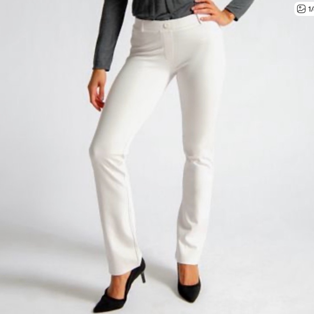 Betabrand Dress Yoga Pant White Straight Size Medium Petite W0076 - Picture 2 of 12